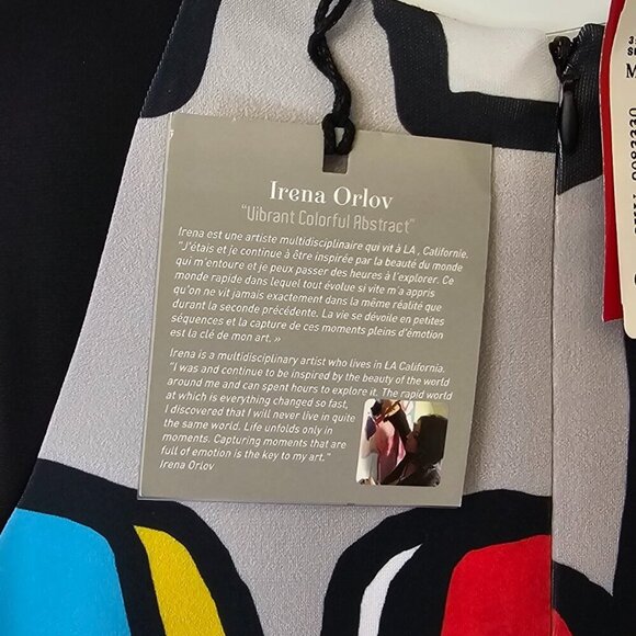 Simply Art Dolcezza Dress Abstract Art To Wear Size M Irena Orlov Vibrant NWT - Picture 4 of 10